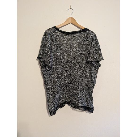 Notations Black tie front cardigan Blouse 2X Lace - Picture 5 of 6